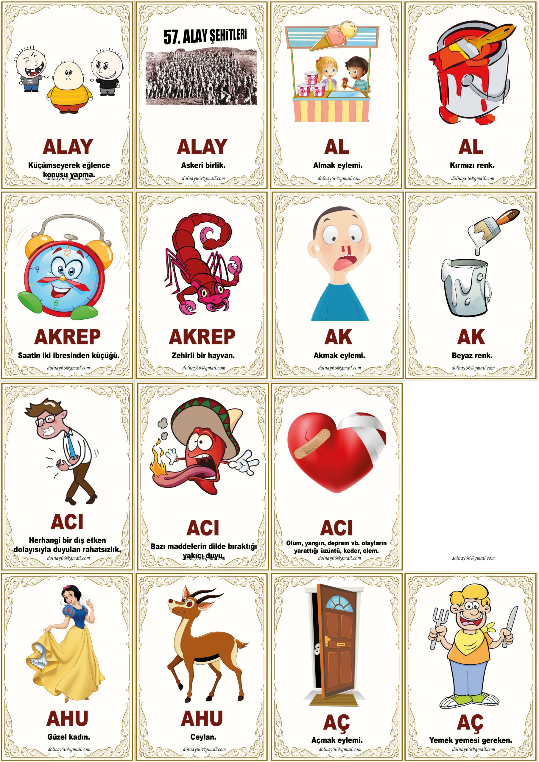 Eş Anlamı Kelime Oyun Kartları 160 Adet Eş Anlamı Kelime Oyun Kartları 160 Adet